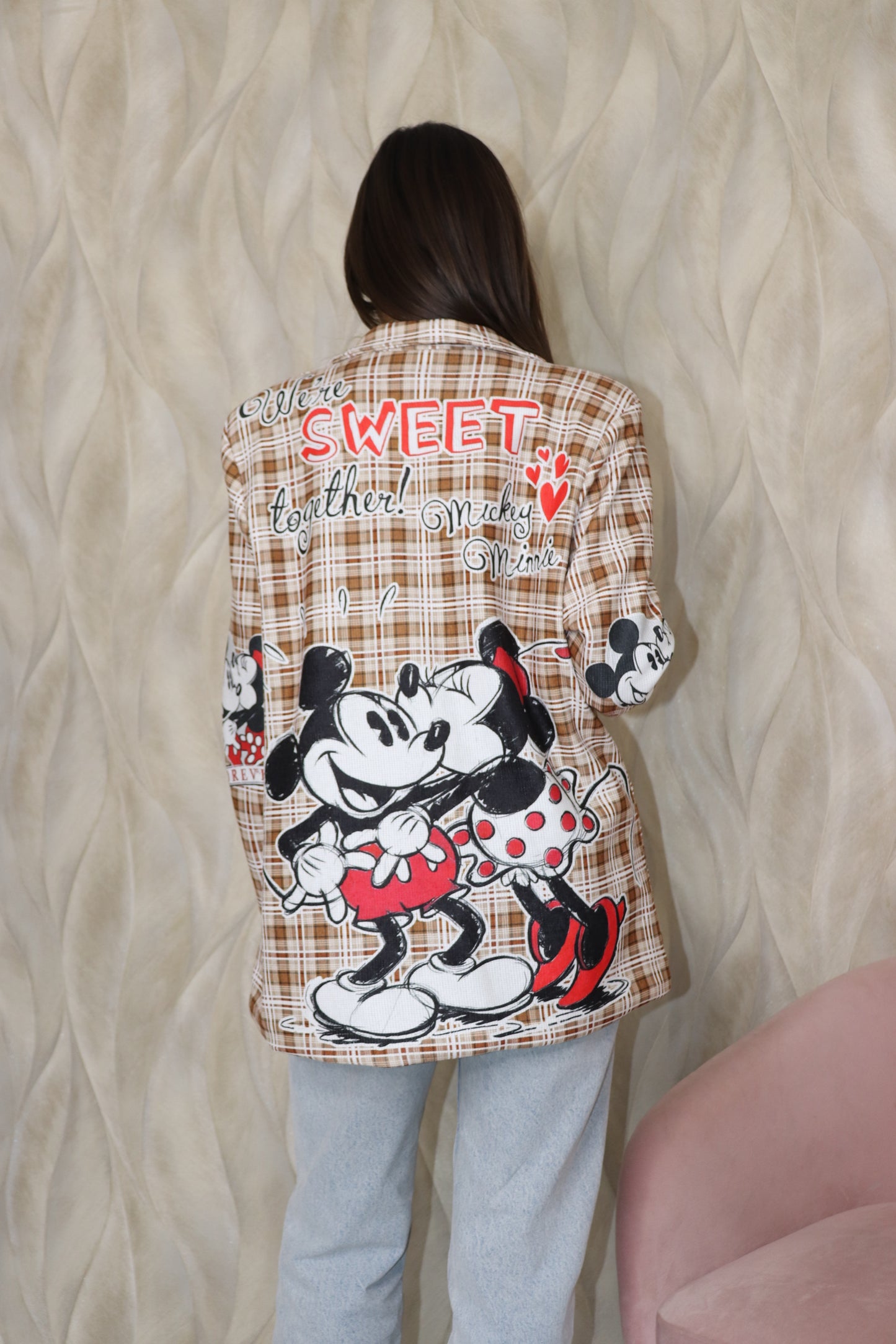 Giacca Mickey Mouse e minnie a Quadri - Taglia Unica