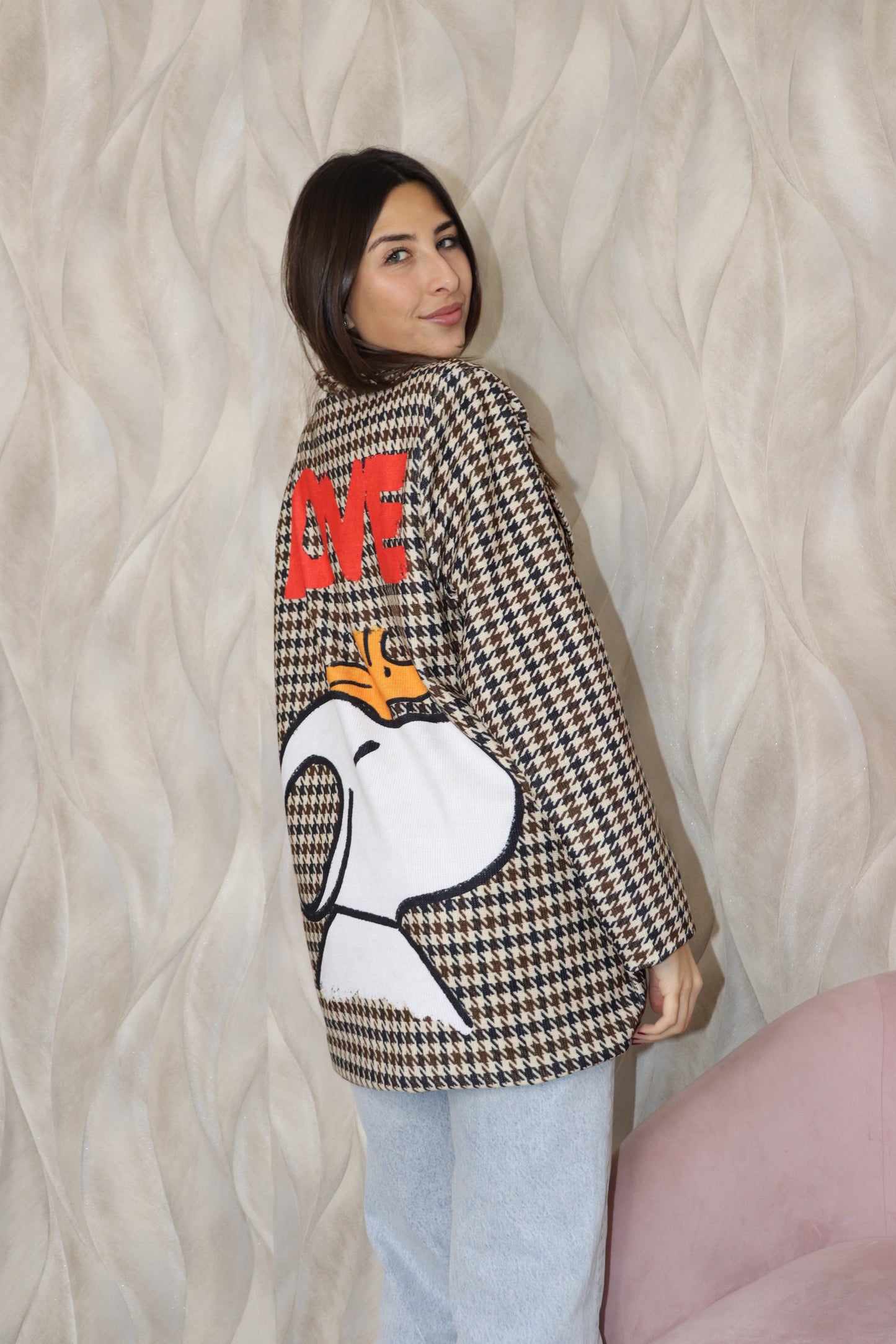 Giacca Pied de Poule Snoopy - Taglia Unica